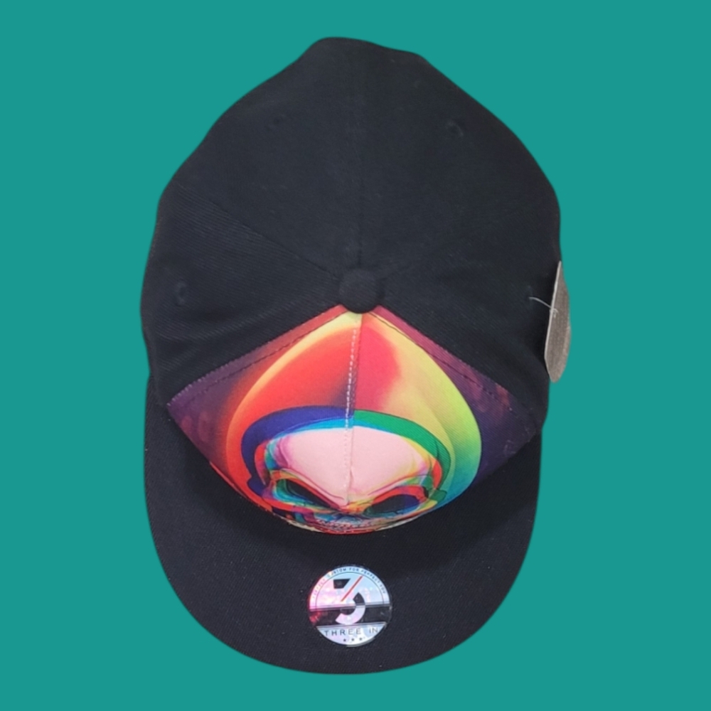 Three In Multicolored Skull Snapback - Picture 2 of 8